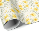 Elegant Yellow Daffodil Floral Wrapping Paper ラッピングペーパー (ロールコーナー)