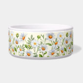 Elegant Yellow Daisy Personalized Pet Bowl ボウル (左)