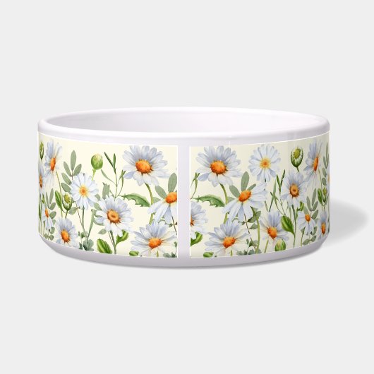 Elegant Yellow Daisy Personalized Pet Bowl ボウル (裏面)