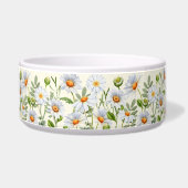 Elegant Yellow Daisy Personalized Pet Bowl ボウル (右)
