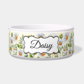Elegant Yellow Daisy Personalized Pet Bowl ボウル (正面)