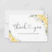 Elegant Yellow Flat Thank You Card サンキューカード (正面)