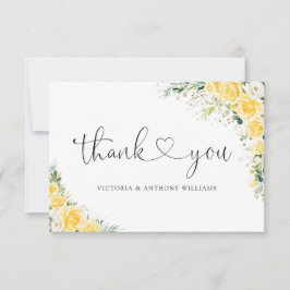 Elegant Yellow Flat Thank You Card サンキューカード