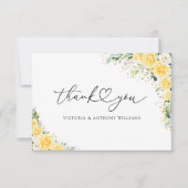 Elegant Yellow Flat Thank You Card サンキューカード (正面)