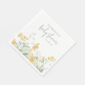 Elegant Yellow Floral Baby Shower スタンダードランチョンナプキン (角)