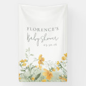 Elegant Yellow Floral Baby Shower 横断幕 (縦)