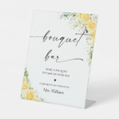 Elegant Yellow Floral Bouquet Bar Sign 台座サイン (正面)