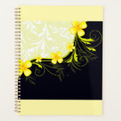 Elegant Yellow Floral Damask プランナー手帳 (正面)