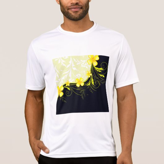 Elegant Yellow Floral Damask Tシャツ (正面)