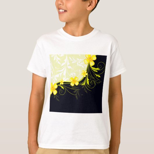Elegant Yellow Floral Damask Tシャツ (正面)
