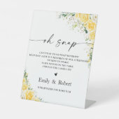 Elegant Yellow Floral Oh Snap Sign 台座サイン (正面)