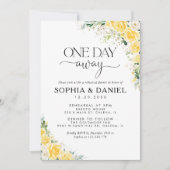 Elegant Yellow Floral One Day Away Invitation 招待状 (正面)