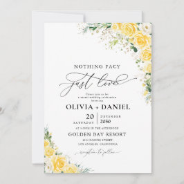 Elegant Yellow Floral Wedding Invitation 招待状