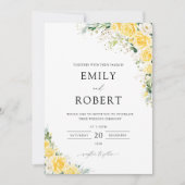 Elegant Yellow Floral Wedding Invitation 招待状 (正面)
