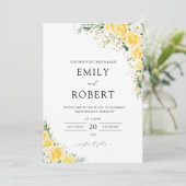 Elegant Yellow Floral Wedding Invitation 招待状 (スタンド正面)