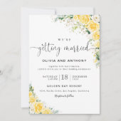 Elegant Yellow Floral Wedding Invitation 招待状 (正面)