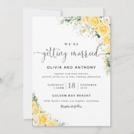 Elegant Yellow Floral Wedding Invitation 招待状