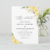 Elegant Yellow Floral Wedding Invitation 招待状 (スタンド正面)