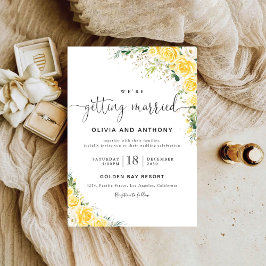 Elegant Yellow Floral Wedding Invitation 招待状