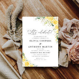 Elegant Yellow Floral Wedding Invitation 招待状