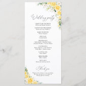 Elegant Yellow Floral Wedding Program プログラム (裏面)