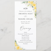 Elegant Yellow Floral Wedding Program プログラム (正面)