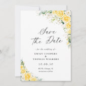 Elegant Yellow Floral Wedding Save The Date セーブザデート (正面)