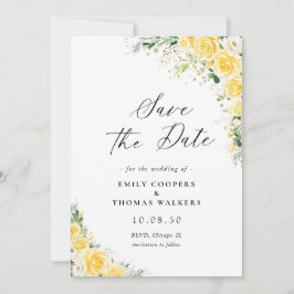 Elegant Yellow Floral Wedding Save The Date セーブザデート