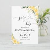 Elegant Yellow Floral Wedding Save The Date セーブザデート (スタンド正面)