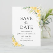 Elegant Yellow Floral Wedding Save The Date セーブザデート (スタンド正面)