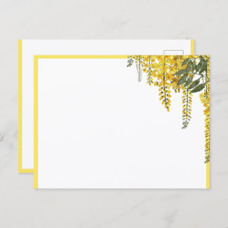 Elegant Yellow Flowers Botanical Postcard ポストカード