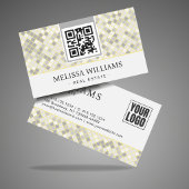 Elegant Yellow & Gray Geometric Squares 名刺