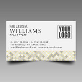 Elegant Yellow & Gray Geometric Squares 名刺