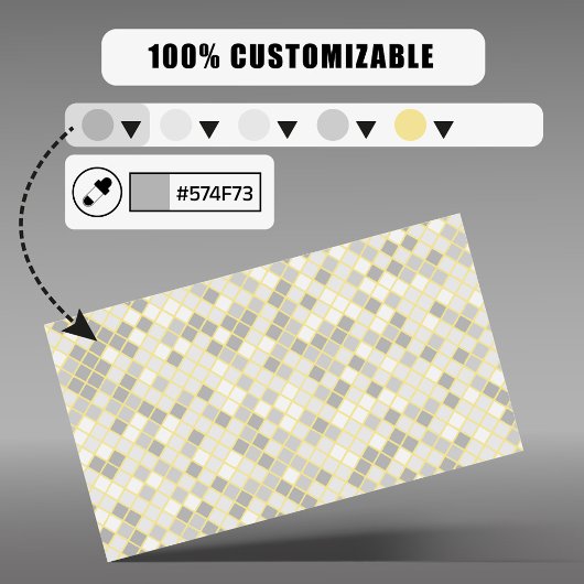 Elegant Yellow & Gray Geometric Squares  名刺