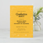 Elegant Yellow Hand-Lettering Math Graduation 招待状 (スタンド正面)