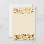 Elegant Yellow Ivory Cream Floral Surprise サンキューカード (裏面)