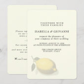 Elegant Yellow Lemon Tuscany Wedding 招待状 (正面/裏面)