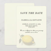 Elegant Yellow Lemon Tuscany Wedding Save The Date 招待状 (正面/裏面)