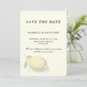 Elegant Yellow Lemon Tuscany Wedding Save The Date 招待状 (スタンド正面)