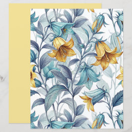Elegant Yellow Lily Flowers Scrapbook Paper
