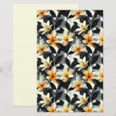 Elegant Yellow Lily Flowers Scrapbook Paper (正面/裏面)