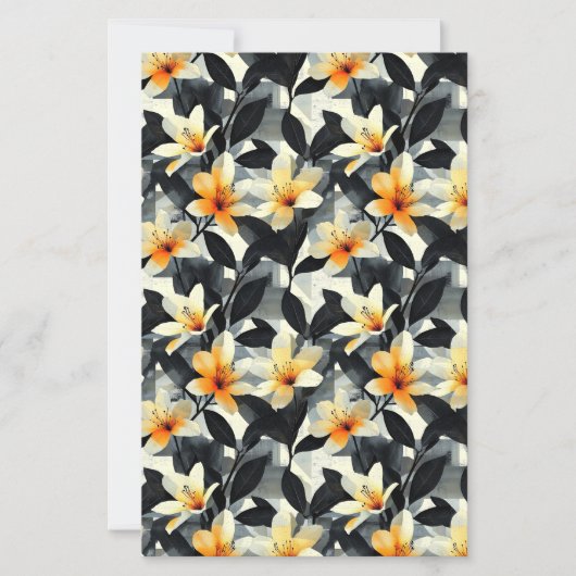Elegant Yellow Lily Flowers Scrapbook Paper (正面)