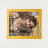 Elegant Yellow Math Congratulations Photo Graduate タペストリー (正面(横))
