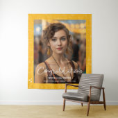 Elegant Yellow Math Congratulations Photo Graduate タペストリー (インサイチュ)