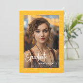Elegant Yellow Math Script Photo Graduate 案内状 (スタンド正面)