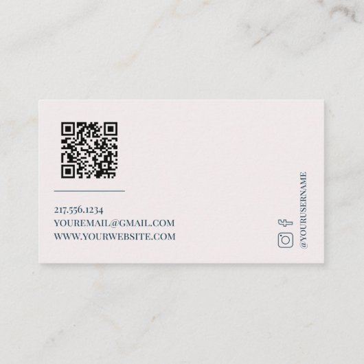 Elegant Yellow Old Money 名刺 (裏面)