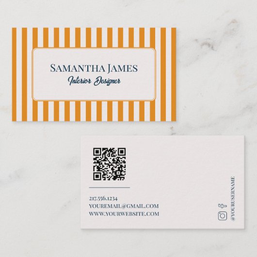 Elegant Yellow Old Money 名刺 (正面/裏面)