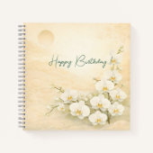 Elegant Yellow Orchid Birthday ノートブック (正面)
