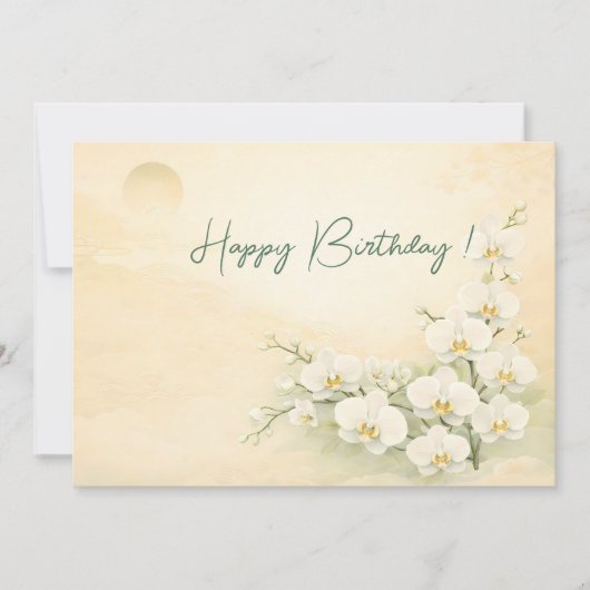 Elegant Yellow Orchid Birthday Card シーズンカード (正面)