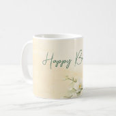 Elegant Yellow Orchid Birthday Mug コーヒーマグカップ (正面左)